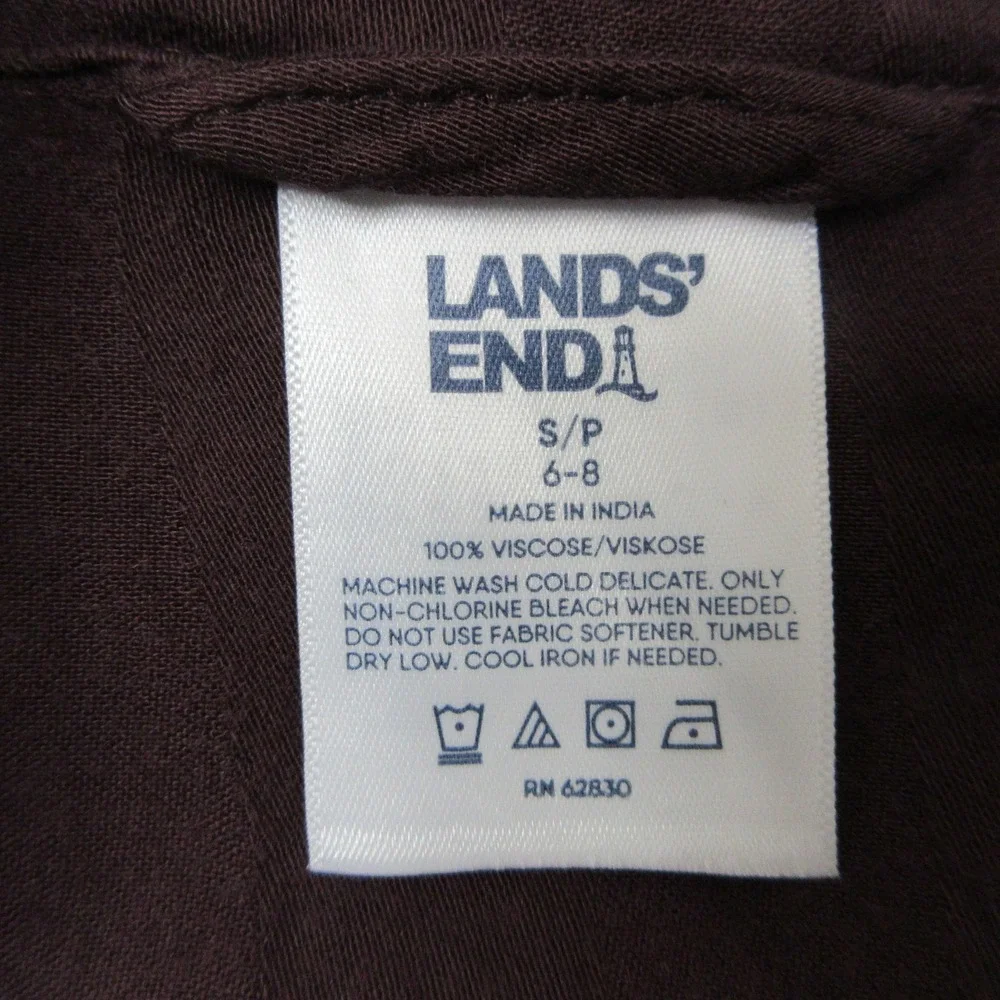 Lands End Pajama Set Women S Red Viscose Button Front Top Pants Soft Lounge